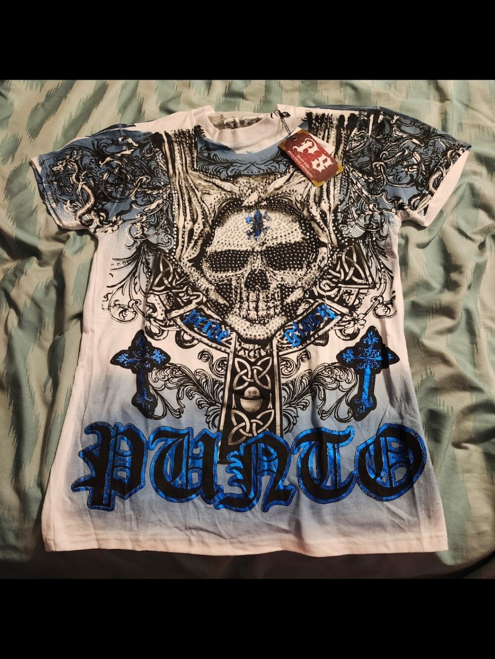 VTG RB Street Style Double-Sided Graphic T-Shirt Skull & Cross Men's Size‎ M NWT